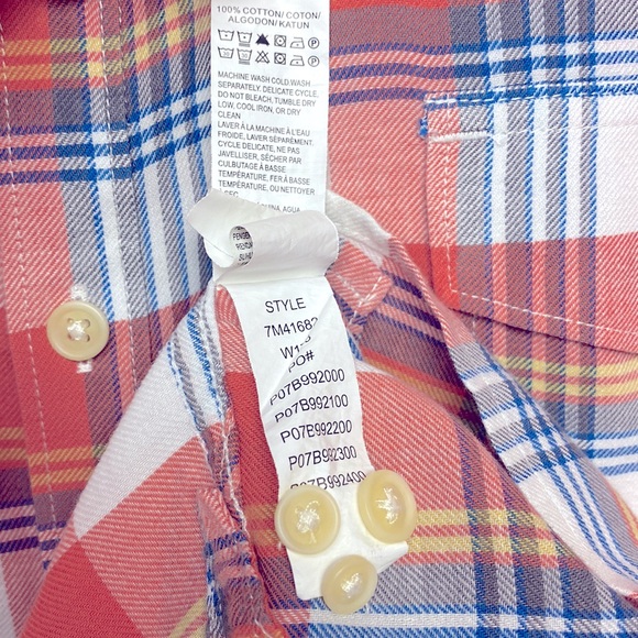 Lucky Brand 100% Cotton Plaid California Fit Long Sleeve Button Down Shirt XL ! - Picture 7 of 8